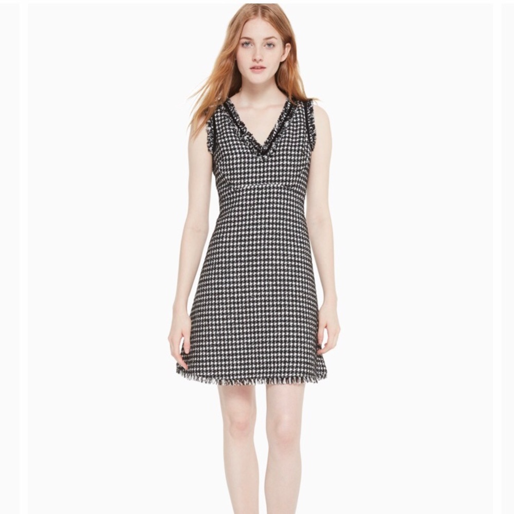 Kate Spade Metallic Tweed Houndstooth Dress